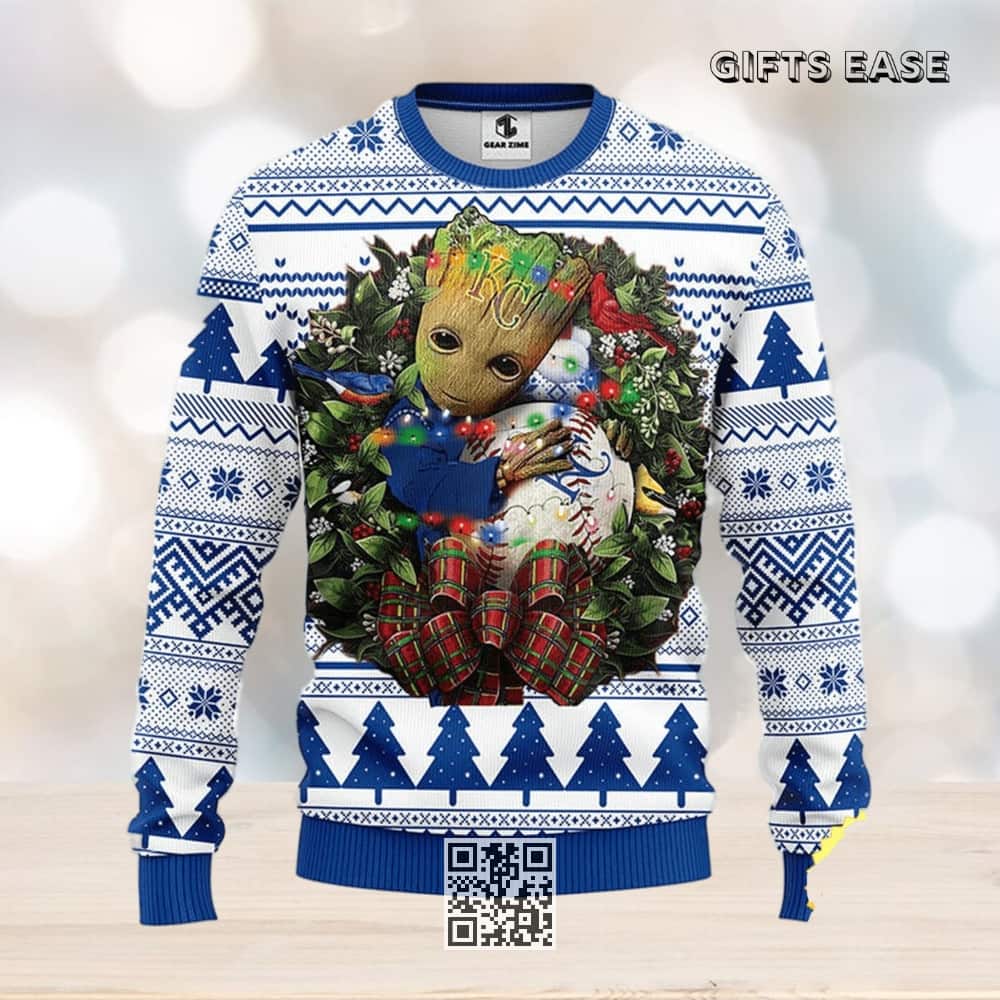 Groot Hugs NFL Kansas City Royals Ugly Christmas Sweater