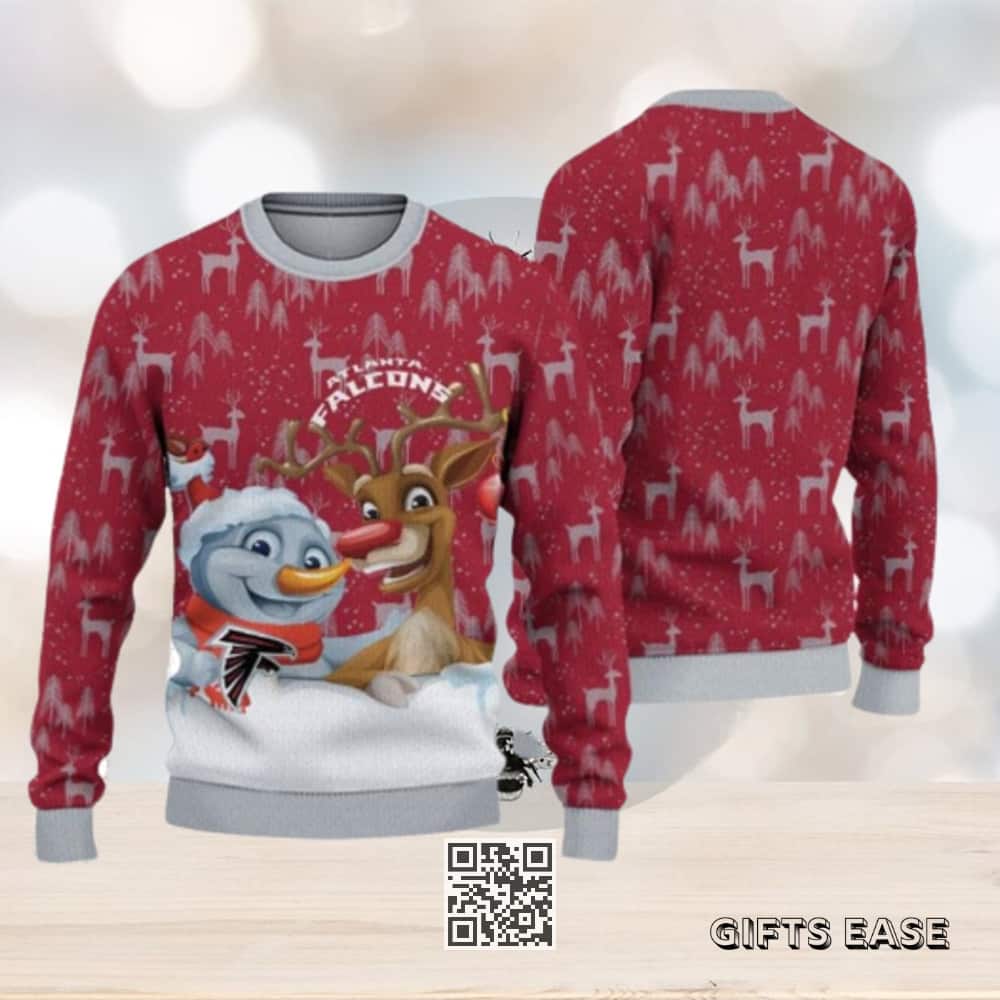 NFL Atlanta Falcons Ugly Christmas Sweater Snowman Reindeer