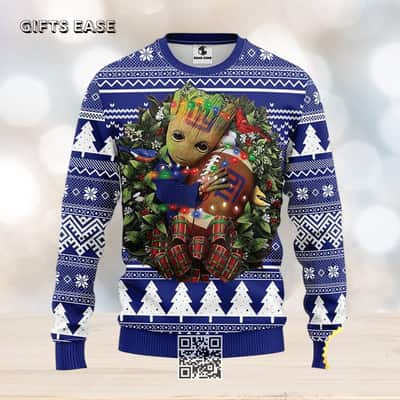 Groot Hugs NFL New York Giants Ugly Christmas Sweater Groot Hugs NFL New York Giants Ugly Christmas Sweater