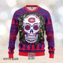 NHL Montreal Canadians Ugly Christmas Sweater Pine Tree Skull Flower