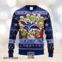 Navy Blue NFL Tennessee Titans Ugly Christmas Sweater Funny Grinch Face