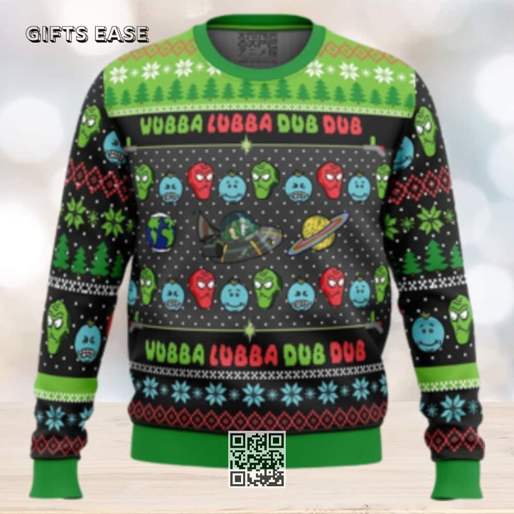 Cool Rick And Morty Ugly Christmas Sweater Wubba Lubba