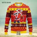 NFL Kansas City Chiefs Ugly Christmas Sweater Santa Claus Dabbing