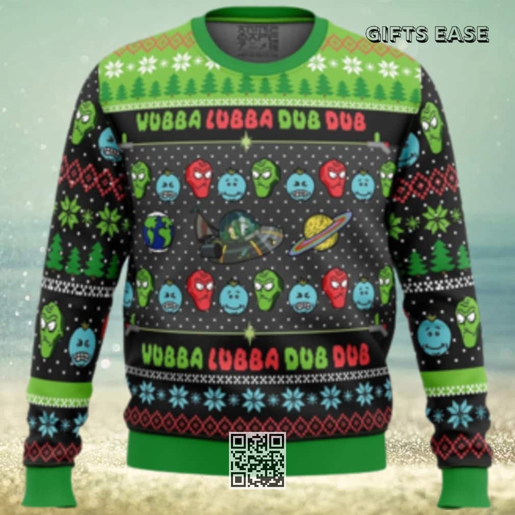 Cool Rick And Morty Ugly Christmas Sweater Wubba Lubba Cool Rick And Morty Ugly Christmas Sweater Wubba Lubba
